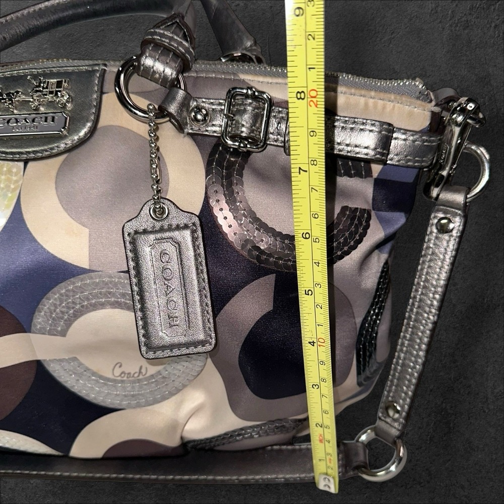 Coach Bag Purse Silver, Brown and Purple #H1120-19179 -‎ Preowned - Picture 4 of 16